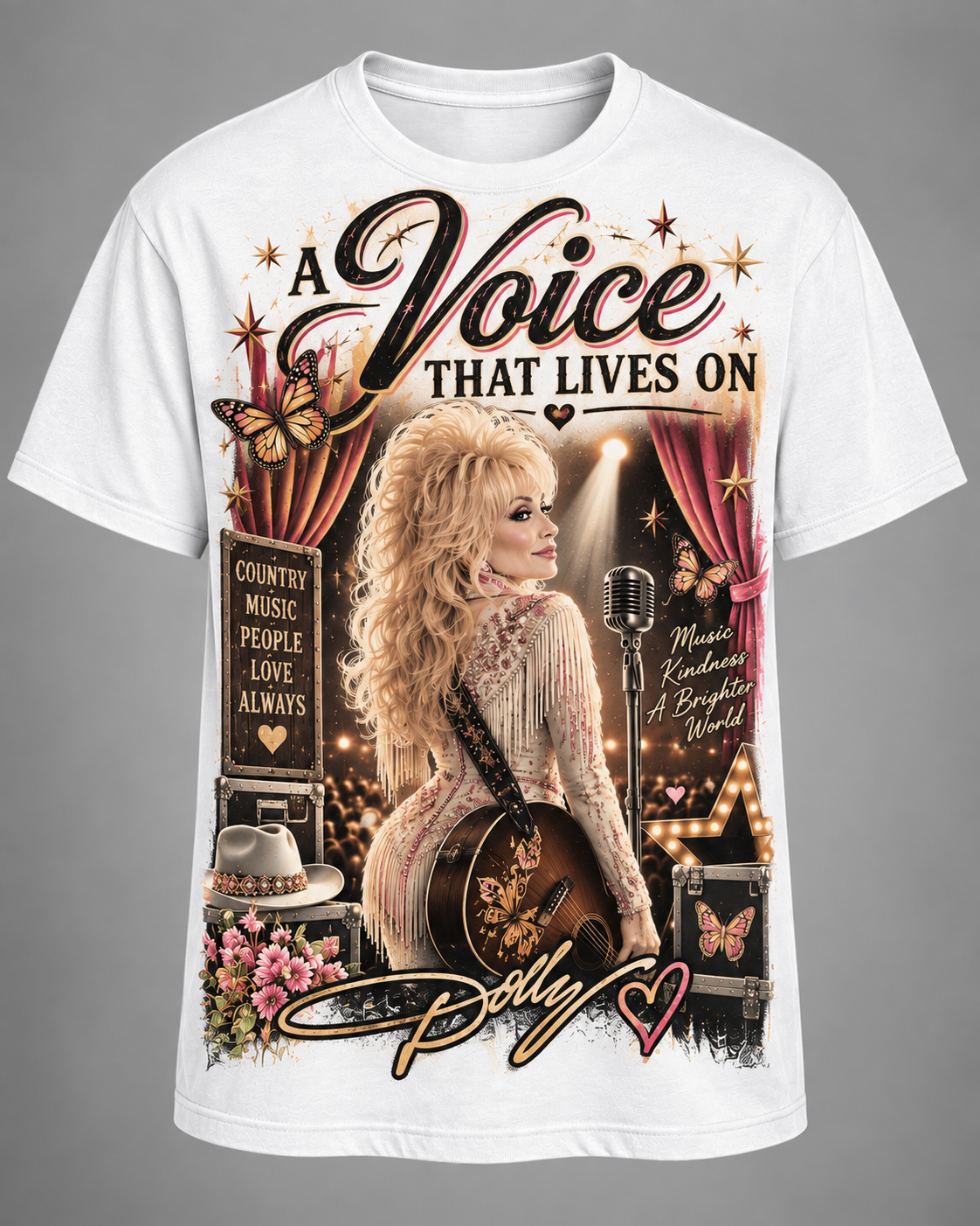 A Voice That Lives On Dolly Tribute T-Shirt โ Country Music Legacy Memorial Graphic Tee๐๐ฆ๐ธ
