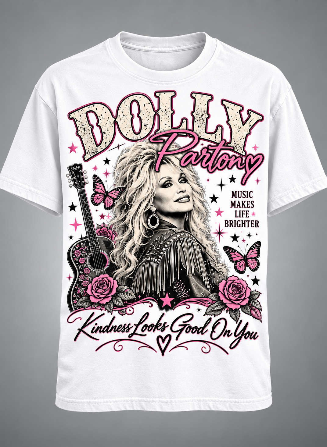 Dolly Parton Kindness Looks Good On You T-Shirt โ Country Music Tribute Vintage Graphic Tee๐๐ฆ๐ธ