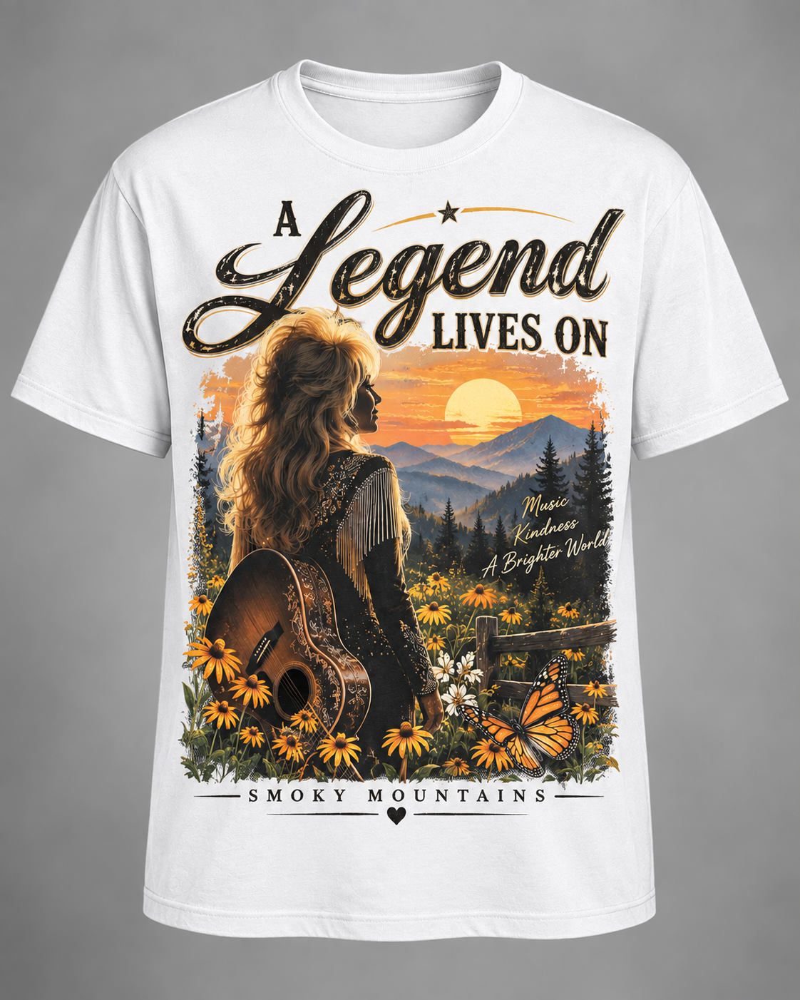 A Legend Lives On Dolly Tribute T-Shirt โ Smoky Mountains Country Music Memorial Tee๐๐ฆ๐ธ