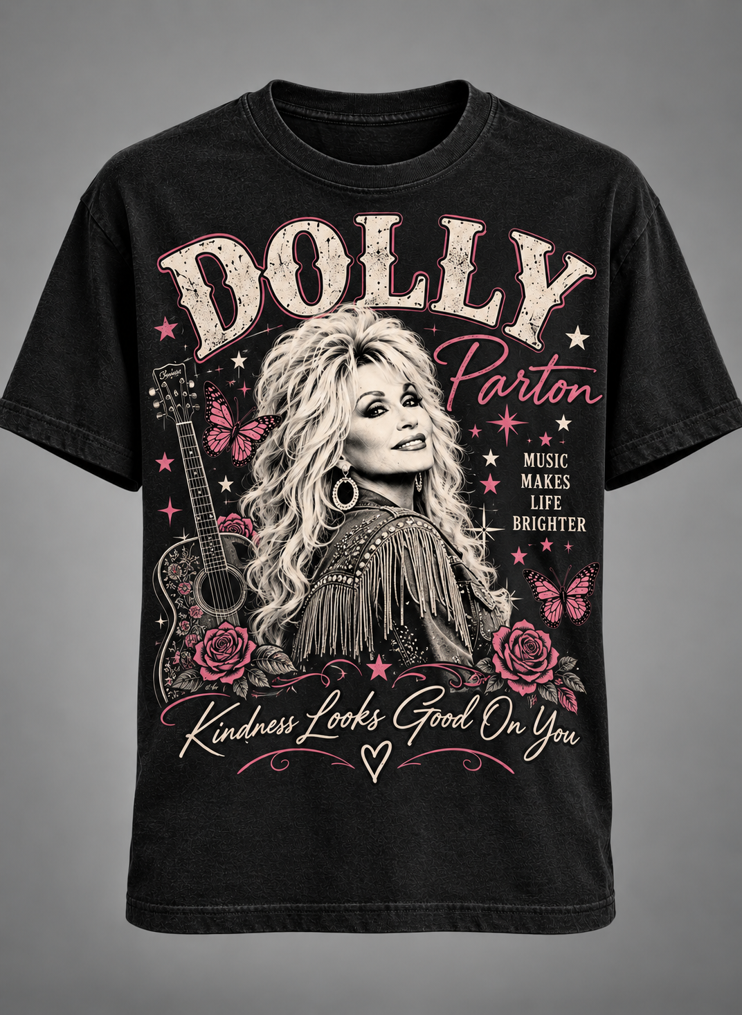 Dolly Parton Kindness Looks Good On You T-Shirt – Country Music Tribute Vintage Graphic Tee💗🦋🎸