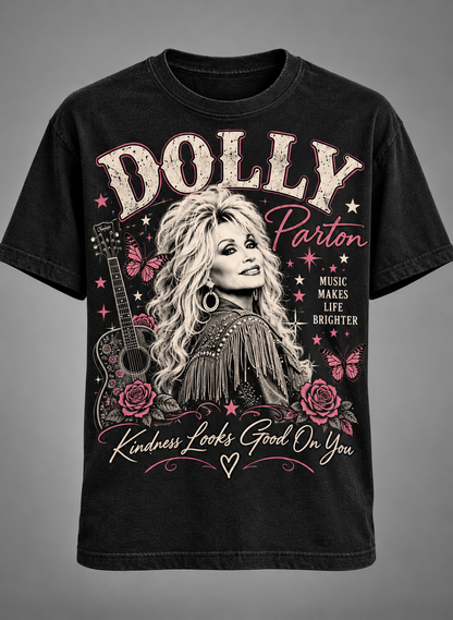 Dolly Parton Kindness Looks Good On You T-Shirt – Country Music Tribute Vintage Graphic Tee💗🦋🎸